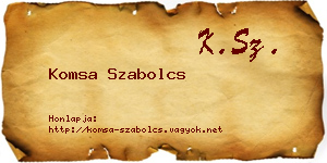 Komsa Szabolcs névjegykártya